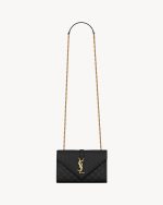 YSL Envelope Small in Quilted Grain De Poudre Embossed Leather